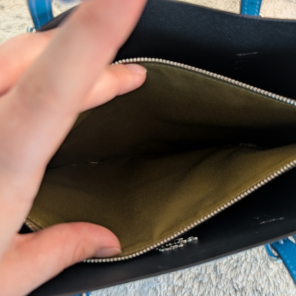 Coach Mollie Blue Crossbody Satchel Tote Bag Silver Hardware EUC - Picture 9 of 10